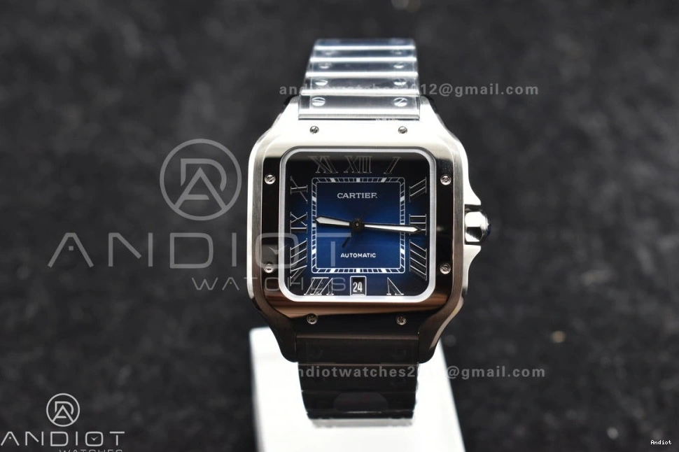 Blue 1:1 Santos BVF Best SS SmartLinks Dial Cartier Bracelet Edition on 9015 MIYOTA V2 de 40mm SS 0119